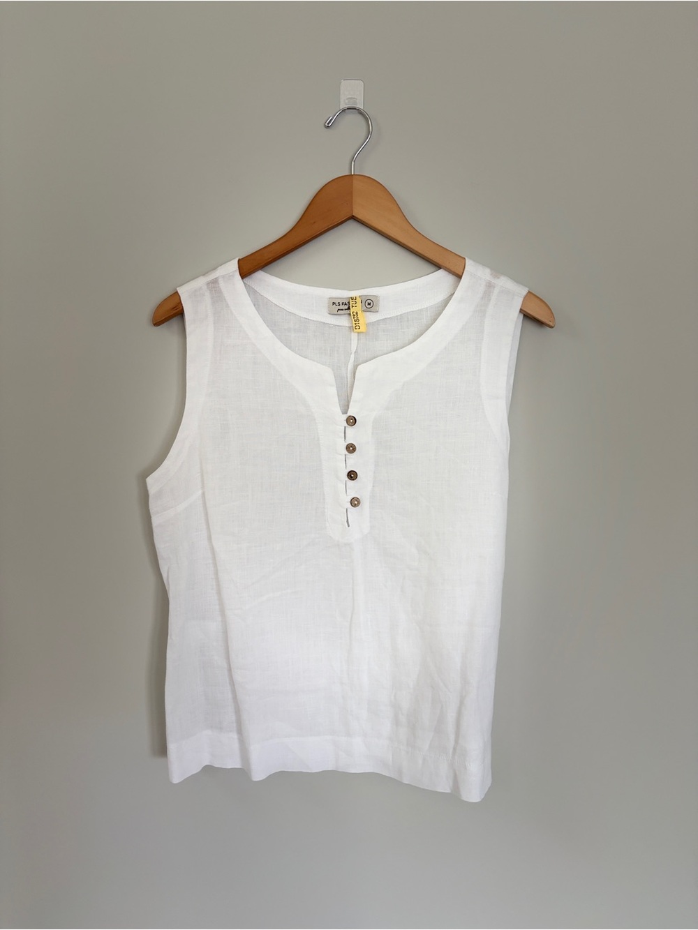 Henley Linen Tank Top